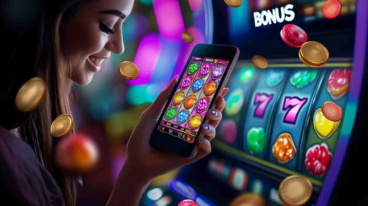 Tampilan permainan slot Galactic Gems di visitorbet dengan simbol batu mulia dan tema luar angkasa